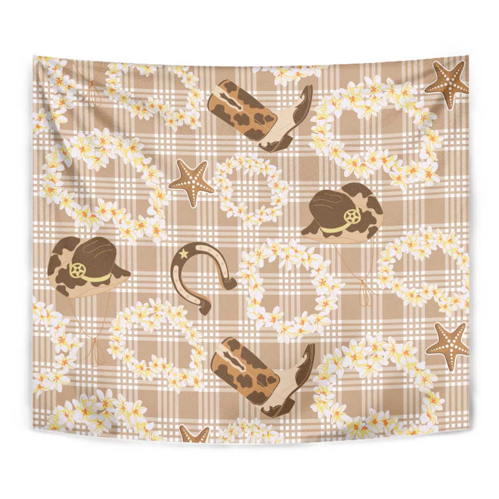 Aloha Hawaii Paniolo Khaki Palaka Tapestry Coastal Rodeo - Polynesian Pride