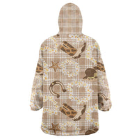 Aloha Hawaii Paniolo Khaki Palaka Wearable Blanket Hoodie Coastal Rodeo LT7 - Polynesian Pride