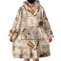Aloha Hawaii Paniolo Khaki Palaka Wearable Blanket Hoodie Coastal Rodeo LT7 - Polynesian Pride