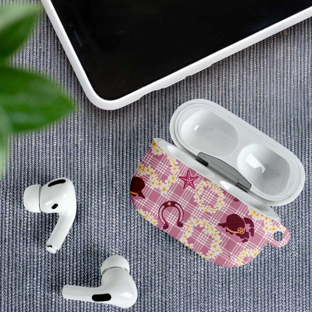 Aloha Hawaii Paniolo Lokelani Rose Palaka AirPods Case Coastal Rodeo LT7 - Polynesian Pride