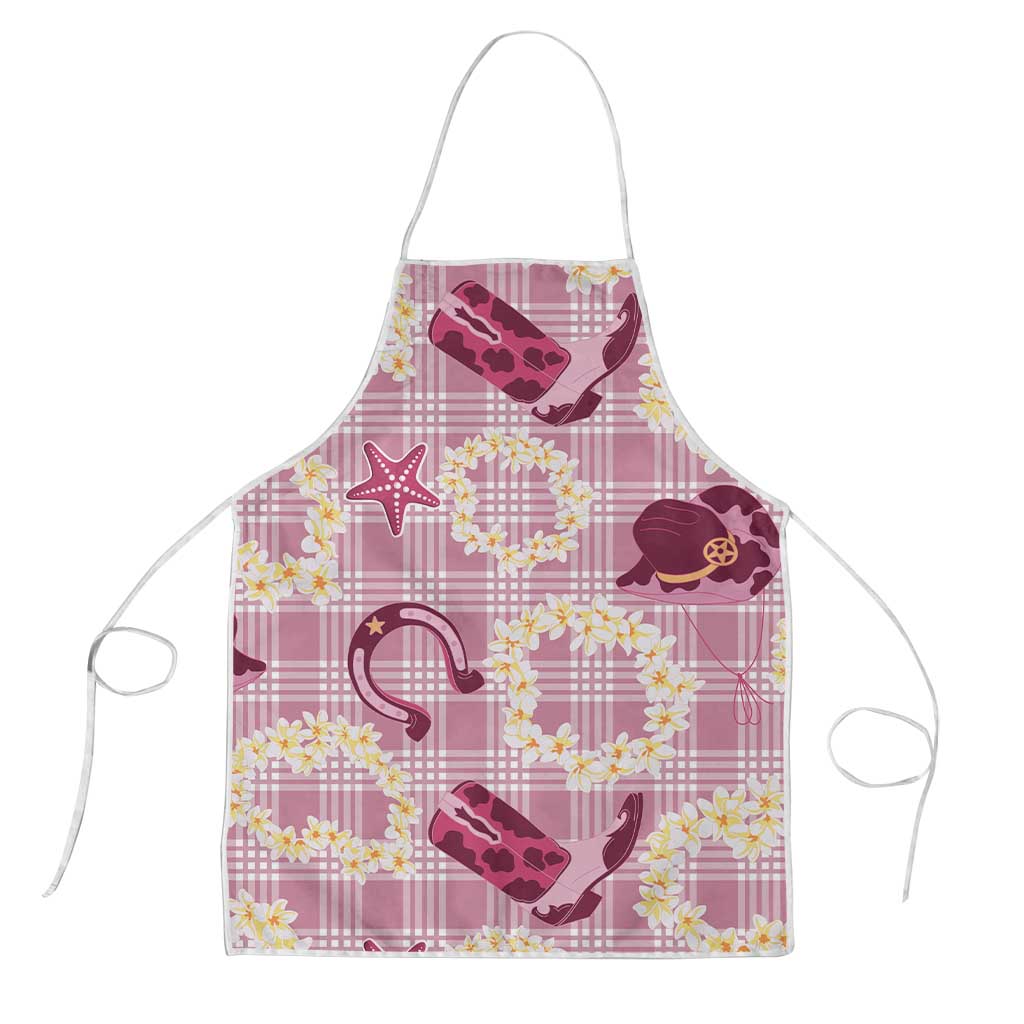 Aloha Hawaii Paniolo Lokelani Rose Palaka Apron Coastal Rodeo LT7 Rose Pink - Polynesian Pride