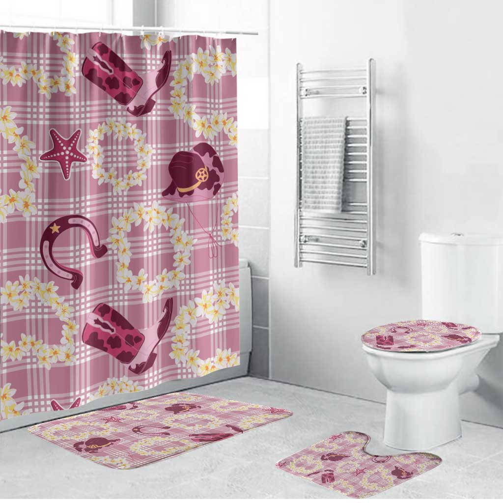 Aloha Hawaii Paniolo Lokelani Rose Palaka Bathroom Set Coastal Rodeo - Polynesian Pride