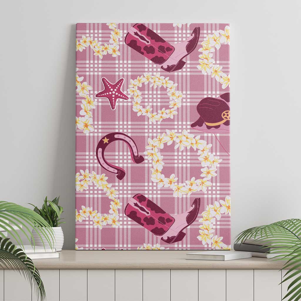 Aloha Hawaii Paniolo Lokelani Rose Palaka Canvas Wall Art Coastal Rodeo LT7 - Polynesian Pride