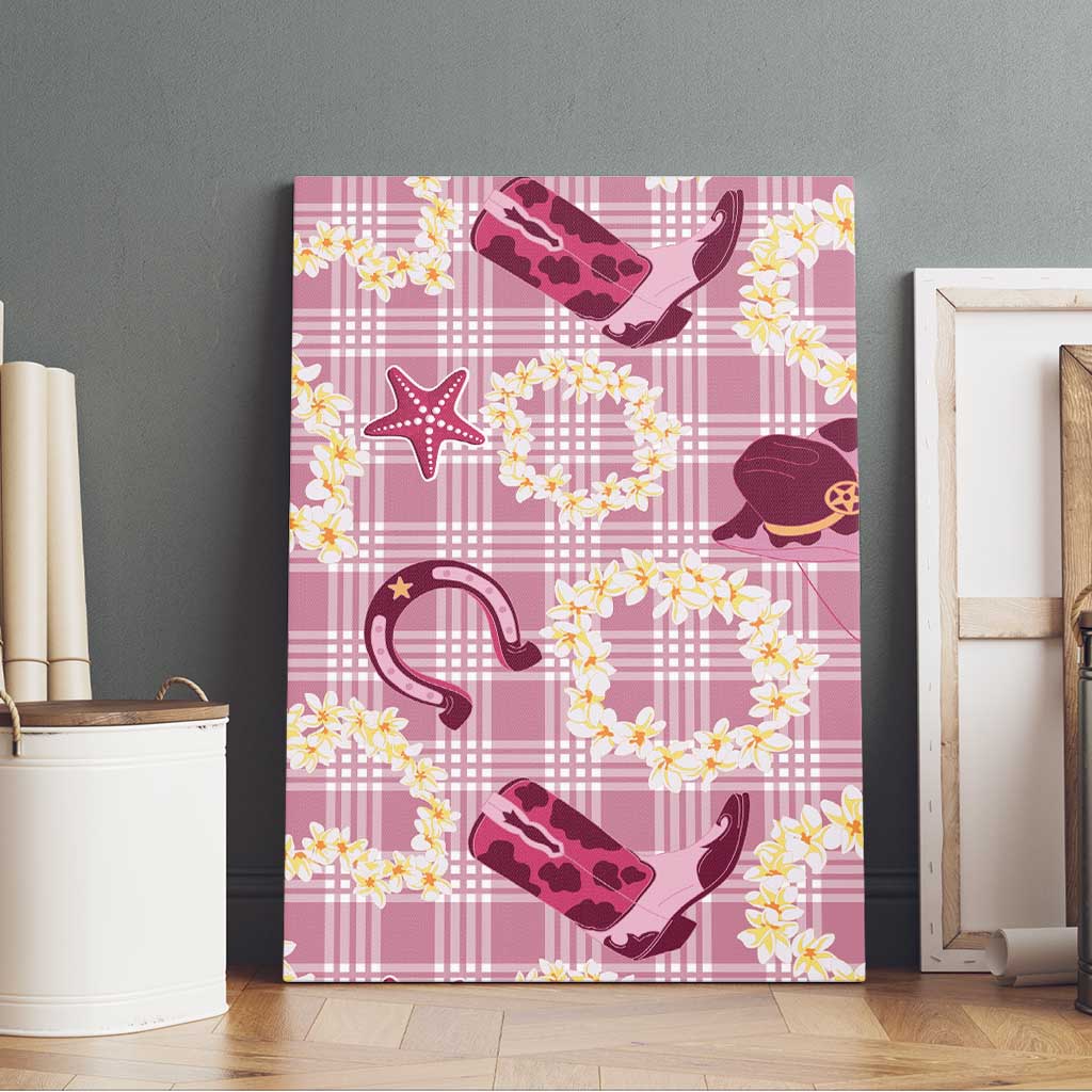 Aloha Hawaii Paniolo Lokelani Rose Palaka Canvas Wall Art Coastal Rodeo LT7 - Polynesian Pride