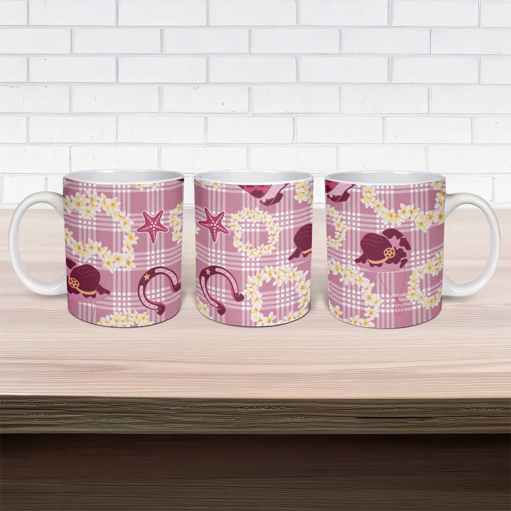 Aloha Hawaii Paniolo Lokelani Rose Palaka Ceramic Mug Coastal Rodeo - Polynesian Pride