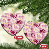 Aloha Hawaii Paniolo Lokelani Rose Palaka Ceramic Ornament Coastal Rodeo - Polynesian Pride