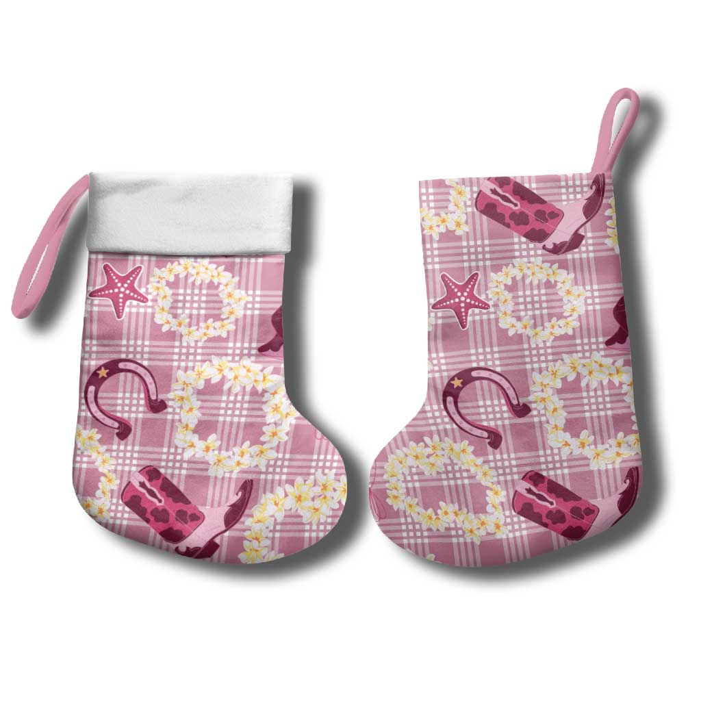 Aloha Hawaii Paniolo Lokelani Rose Palaka Christmas Stocking Coastal Rodeo - Polynesian Pride