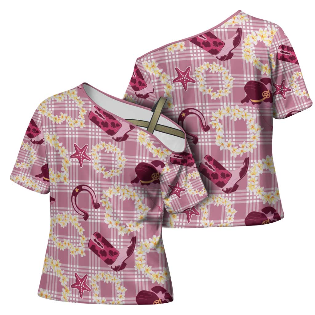 Aloha Hawaii Paniolo Lokelani Rose Palaka Cross Shoulder Shirt Coastal Rodeo LT7 - Polynesian Pride