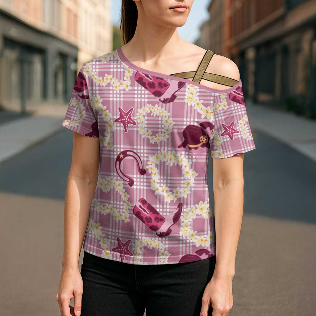 Aloha Hawaii Paniolo Lokelani Rose Palaka Cross Shoulder Shirt Coastal Rodeo LT7 - Polynesian Pride