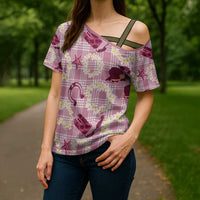 Aloha Hawaii Paniolo Lokelani Rose Palaka Cross Shoulder Shirt Coastal Rodeo LT7 - Polynesian Pride