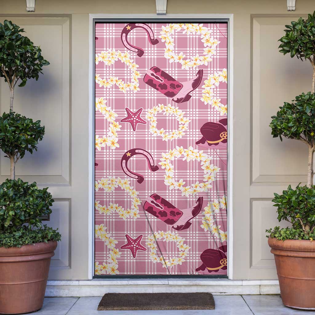 Aloha Hawaii Paniolo Lokelani Rose Palaka Door Cover Coastal Rodeo - Polynesian Pride