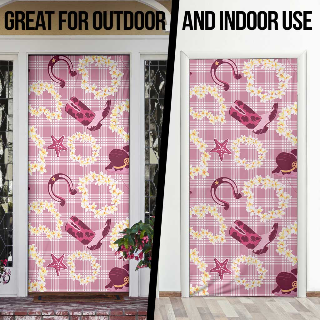 Aloha Hawaii Paniolo Lokelani Rose Palaka Door Cover Coastal Rodeo - Polynesian Pride