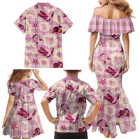Aloha Hawaii Paniolo Lokelani Rose Palaka Family Matching Mermaid Dress and Hawaiian Shirt Coastal Rodeo - Polynesian Pride