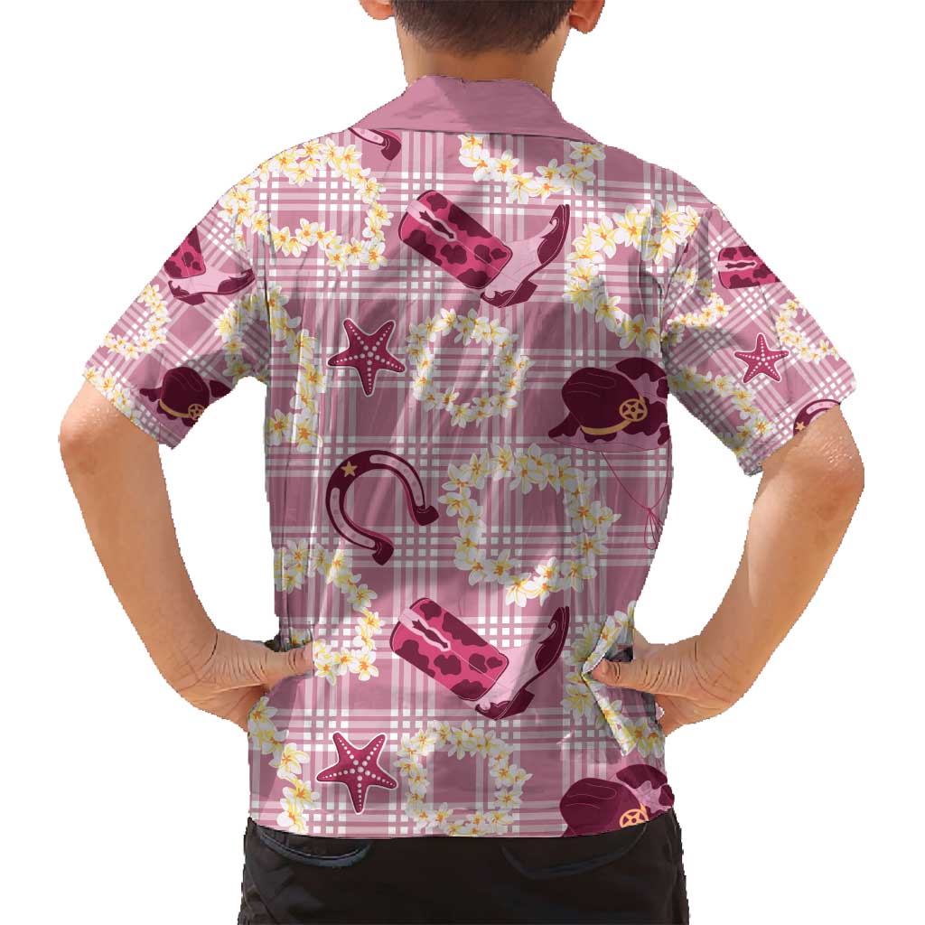 Aloha Hawaii Paniolo Lokelani Rose Palaka Family Matching Puletasi and Hawaiian Shirt Coastal Rodeo - Polynesian Pride