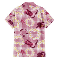 Aloha Hawaii Paniolo Lokelani Rose Palaka Family Matching Puletasi and Hawaiian Shirt Coastal Rodeo - Polynesian Pride