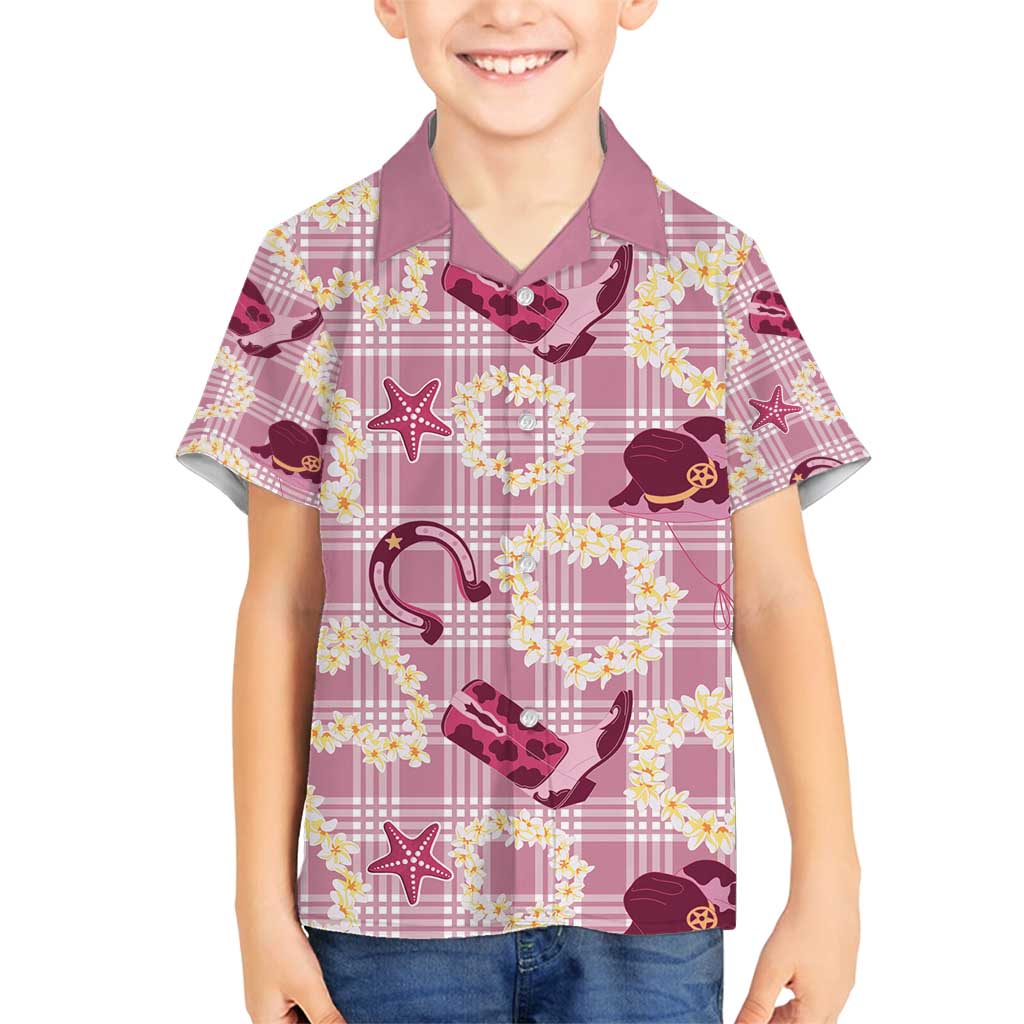 Aloha Hawaii Paniolo Lokelani Rose Palaka Family Matching Puletasi and Hawaiian Shirt Coastal Rodeo - Polynesian Pride