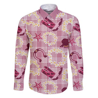 Aloha Hawaii Paniolo Lokelani Rose Palaka Family Matching Short Sleeve Bodycon Dress and Hawaiian Shirt Coastal Rodeo - Polynesian Pride