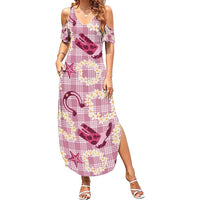 Aloha Hawaii Paniolo Lokelani Rose Palaka Family Matching Summer Maxi Dress and Hawaiian Shirt Coastal Rodeo - Polynesian Pride