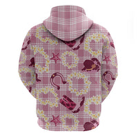 Aloha Hawaii Paniolo Lokelani Rose Palaka Hoodie Coastal Rodeo - Polynesian Pride