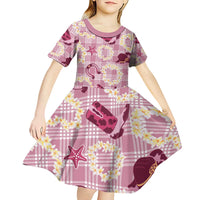 Aloha Hawaii Paniolo Lokelani Rose Palaka Kid Short Sleeve Dress Coastal Rodeo - Polynesian Pride