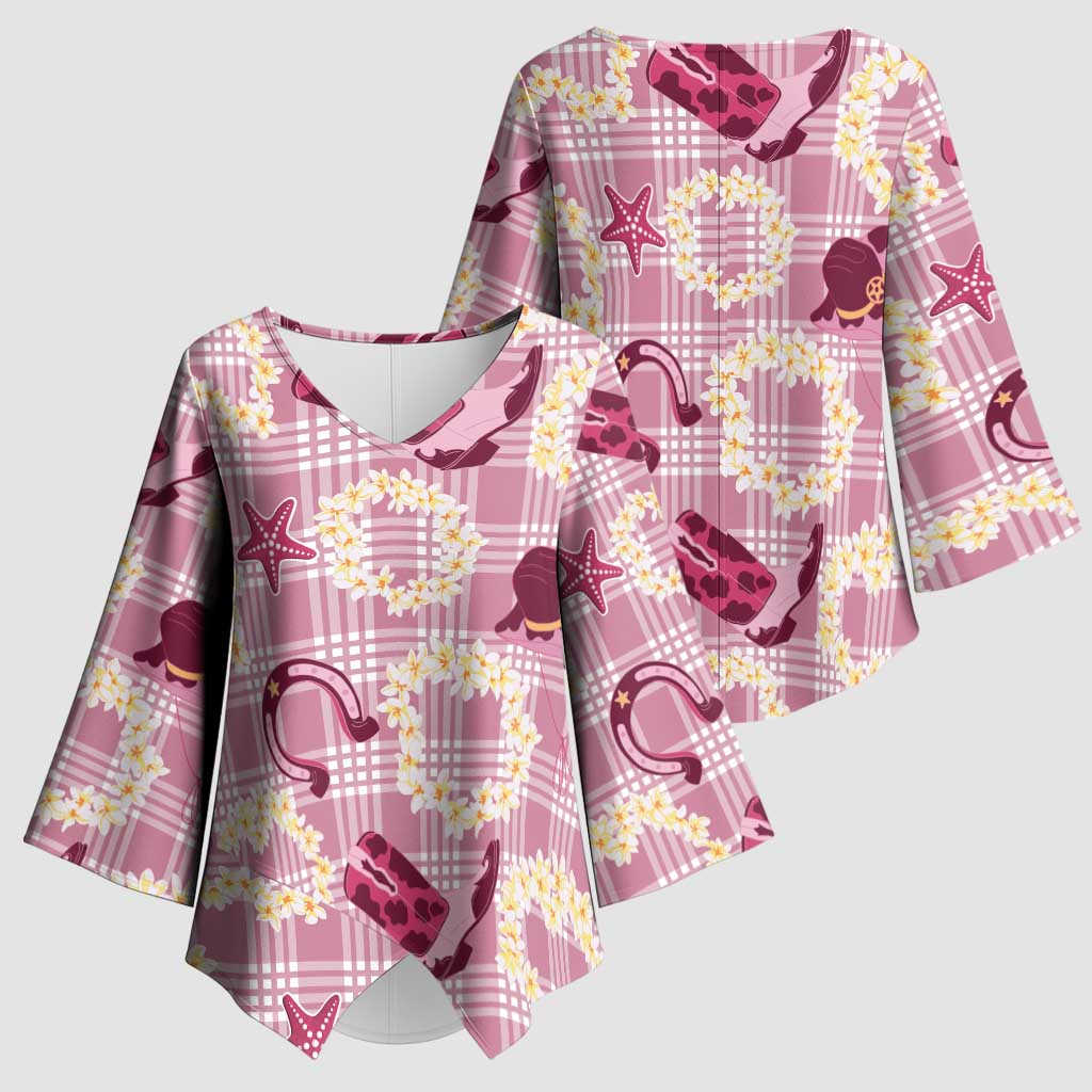 Aloha Hawaii Paniolo Lokelani Rose Palaka Kimono Sleeve Blouse Coastal Rodeo LT7 - Polynesian Pride