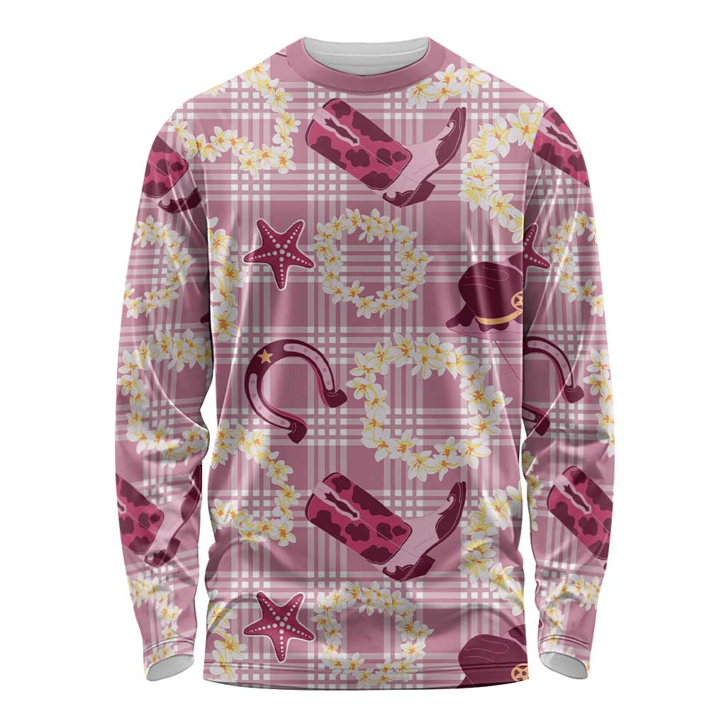 Aloha Hawaii Paniolo Lokelani Rose Palaka Long Sleeve Shirt Coastal Rodeo LT7 Unisex Rose Pink - Polynesian Pride