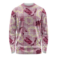 Aloha Hawaii Paniolo Lokelani Rose Palaka Long Sleeve Shirt Coastal Rodeo LT7 Unisex Rose Pink - Polynesian Pride