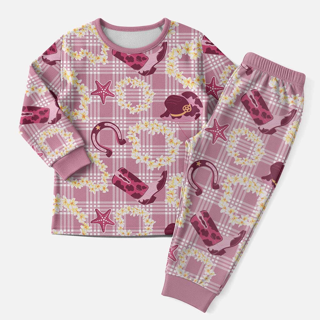 Aloha Hawaii Paniolo Lokelani Rose Palaka Christmas Pajama Set Coastal Rodeo LT7 Men Rose Pink - Polynesian Pride
