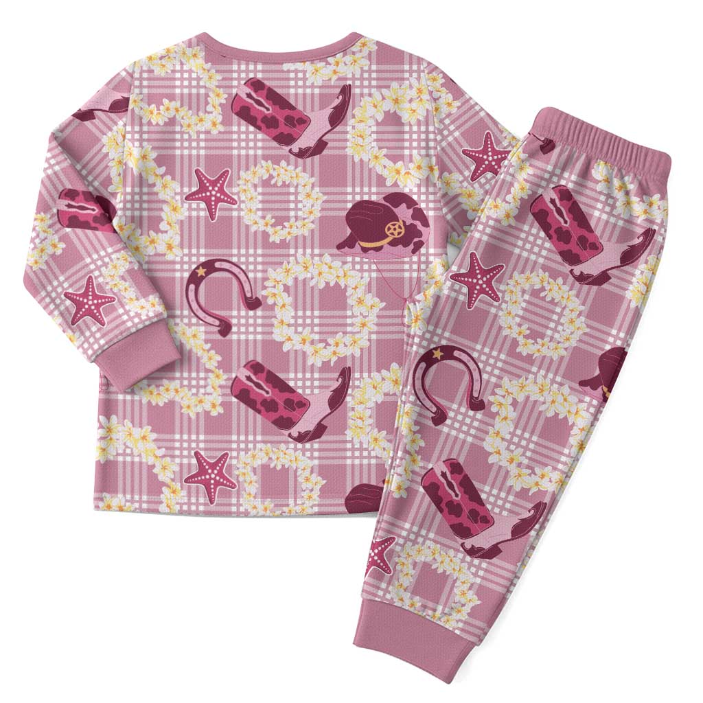 Aloha Hawaii Paniolo Lokelani Rose Palaka Christmas Pajama Set Coastal Rodeo LT7 - Polynesian Pride