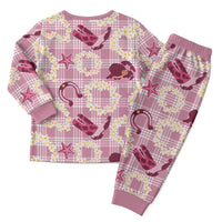 Aloha Hawaii Paniolo Lokelani Rose Palaka Christmas Pajama Set Coastal Rodeo LT7 - Polynesian Pride