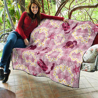 Aloha Hawaii Paniolo Lokelani Rose Palaka Quilt Coastal Rodeo - Polynesian Pride