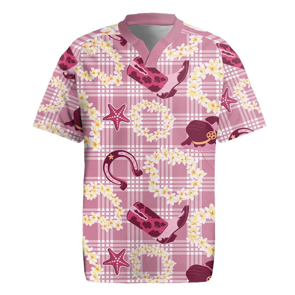 Aloha Hawaii Paniolo Lokelani Rose Palaka Rugby Jersey Coastal Rodeo - Polynesian Pride