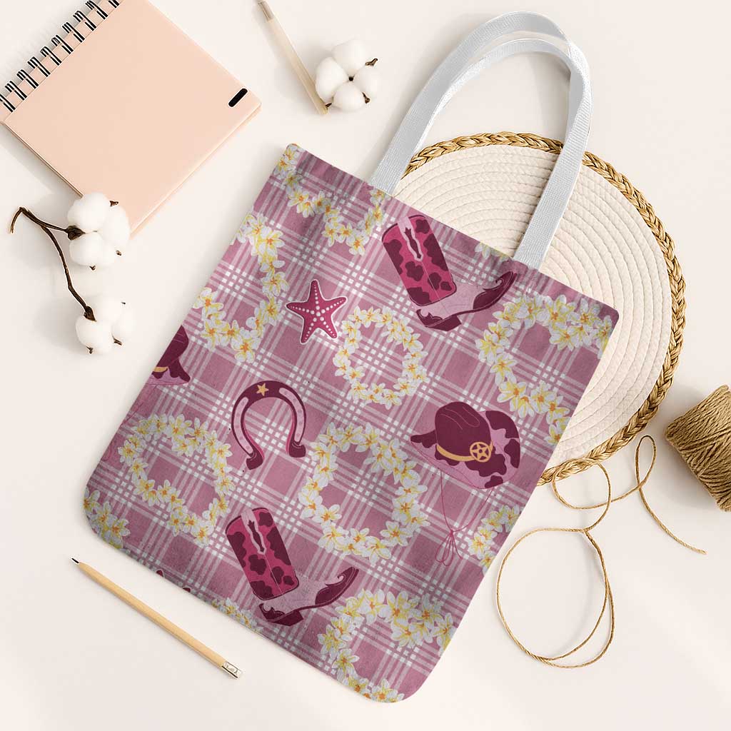 Aloha Hawaii Paniolo Lokelani Rose Palaka Tote Bag Coastal Rodeo - Polynesian Pride