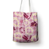 Aloha Hawaii Paniolo Lokelani Rose Palaka Tote Bag Coastal Rodeo - Polynesian Pride