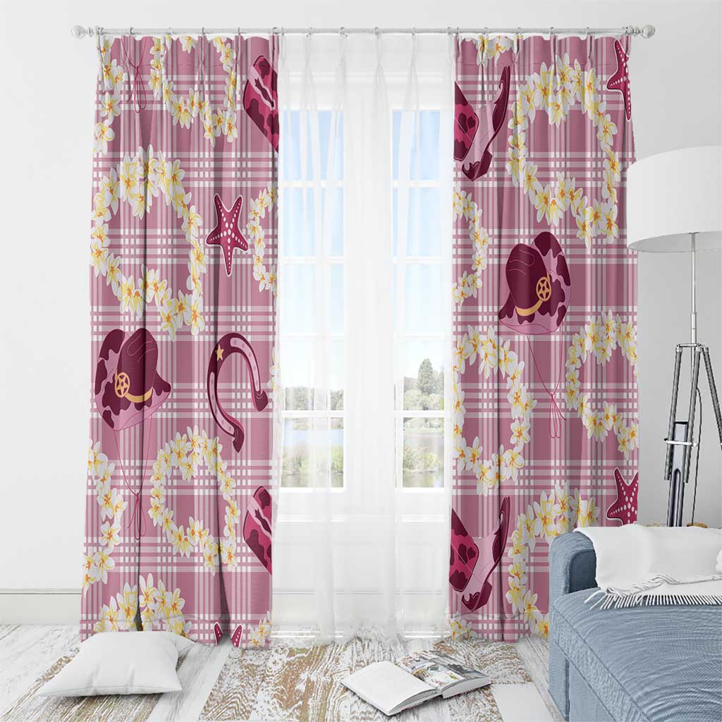 Aloha Hawaii Paniolo Lokelani Rose Palaka Window Curtain Coastal Rodeo - Polynesian Pride