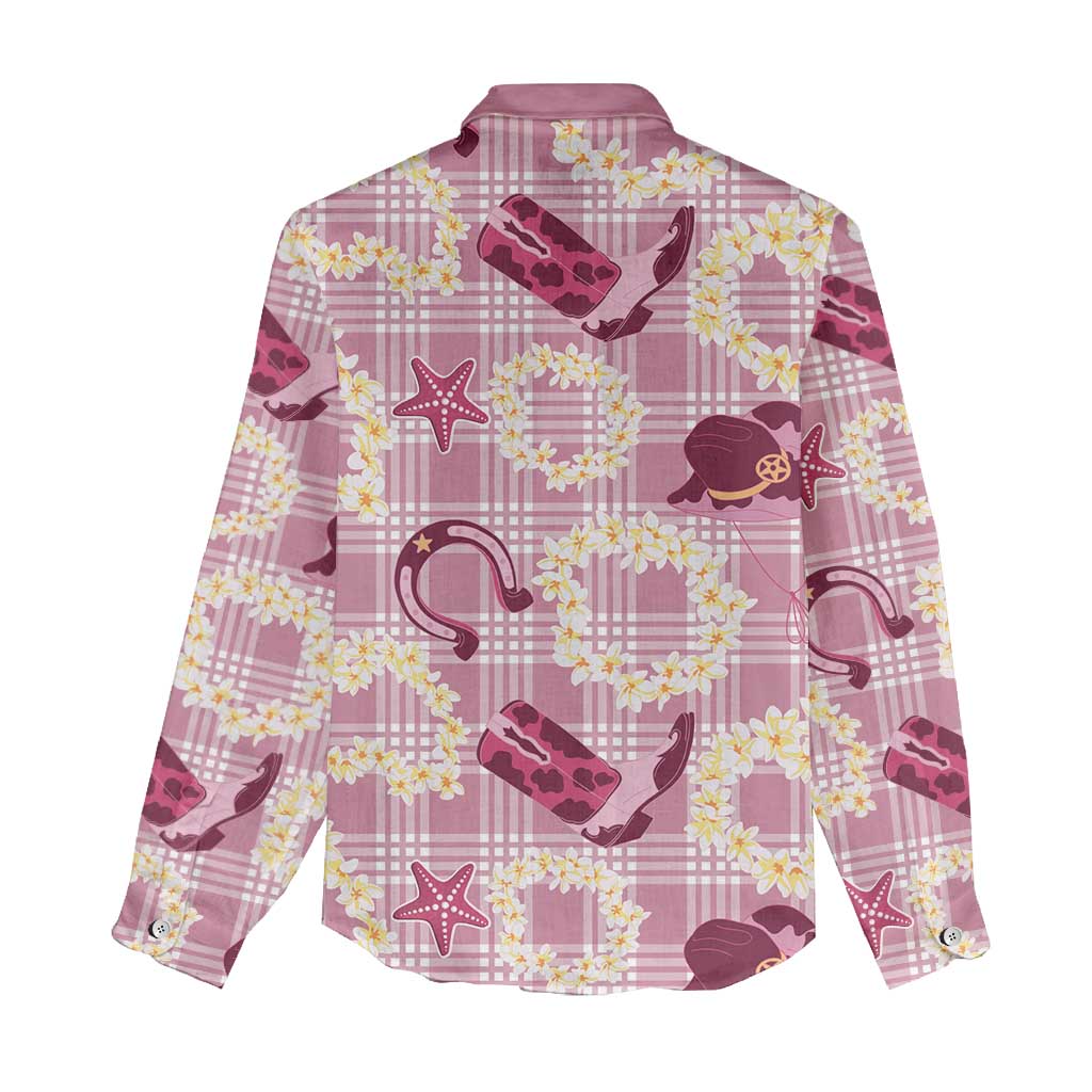 Aloha Hawaii Paniolo Lokelani Rose Palaka Women Casual Shirt Coastal Rodeo - Polynesian Pride