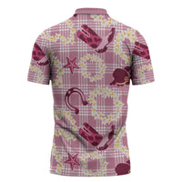 Aloha Hawaii Paniolo Lokelani Rose Palaka Zipper Polo Shirt Coastal Rodeo LT7 - Polynesian Pride