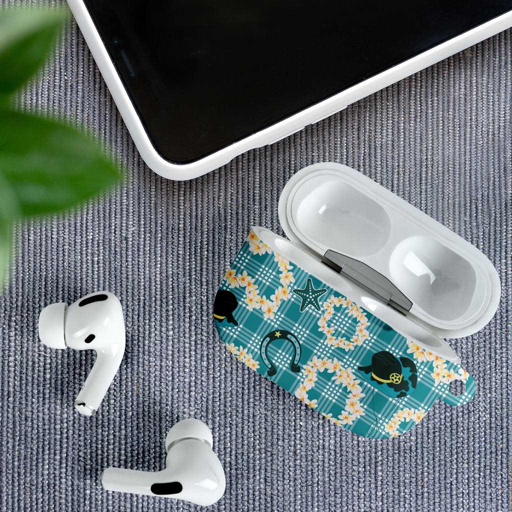 Aloha Hawaii Paniolo Teal Palaka AirPods Case Coastal Rodeo LT7 - Polynesian Pride