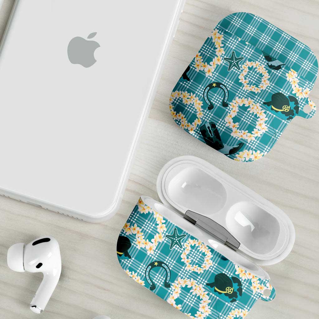Aloha Hawaii Paniolo Teal Palaka AirPods Case Coastal Rodeo LT7 - Polynesian Pride