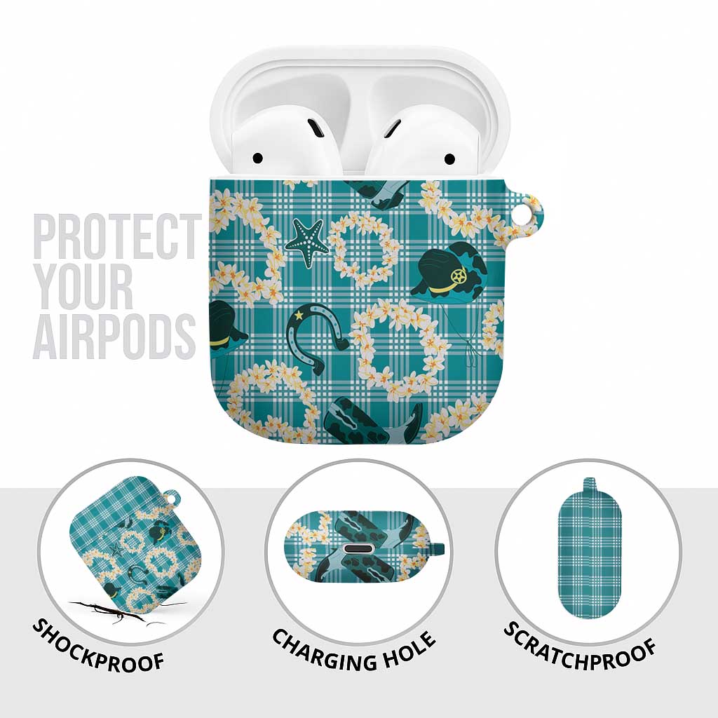 Aloha Hawaii Paniolo Teal Palaka AirPods Case Coastal Rodeo LT7 - Polynesian Pride