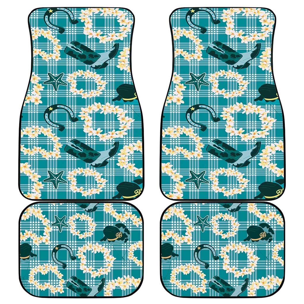 Aloha Hawaii Paniolo Teal Palaka Car Mats Coastal Rodeo - Polynesian Pride