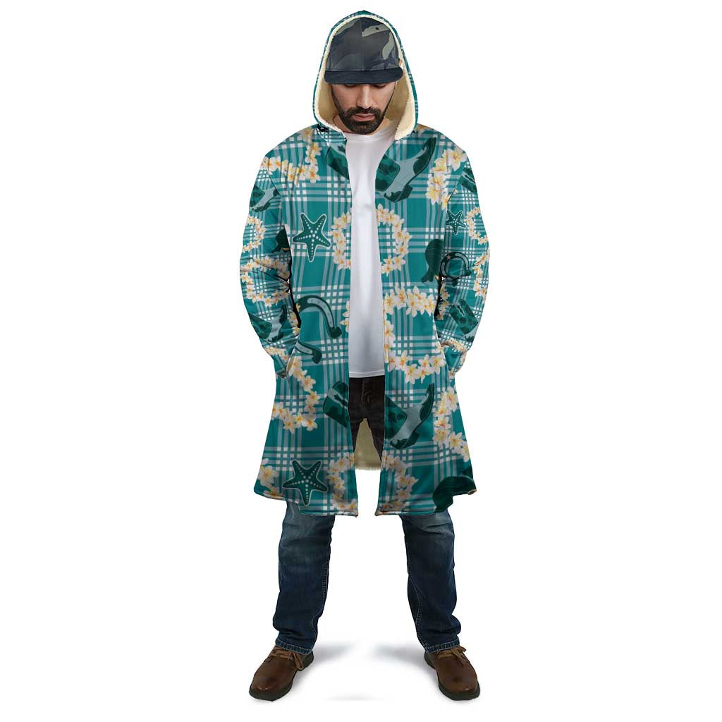 Aloha Hawaii Paniolo Teal Palaka Cloak Coastal Rodeo - Polynesian Pride