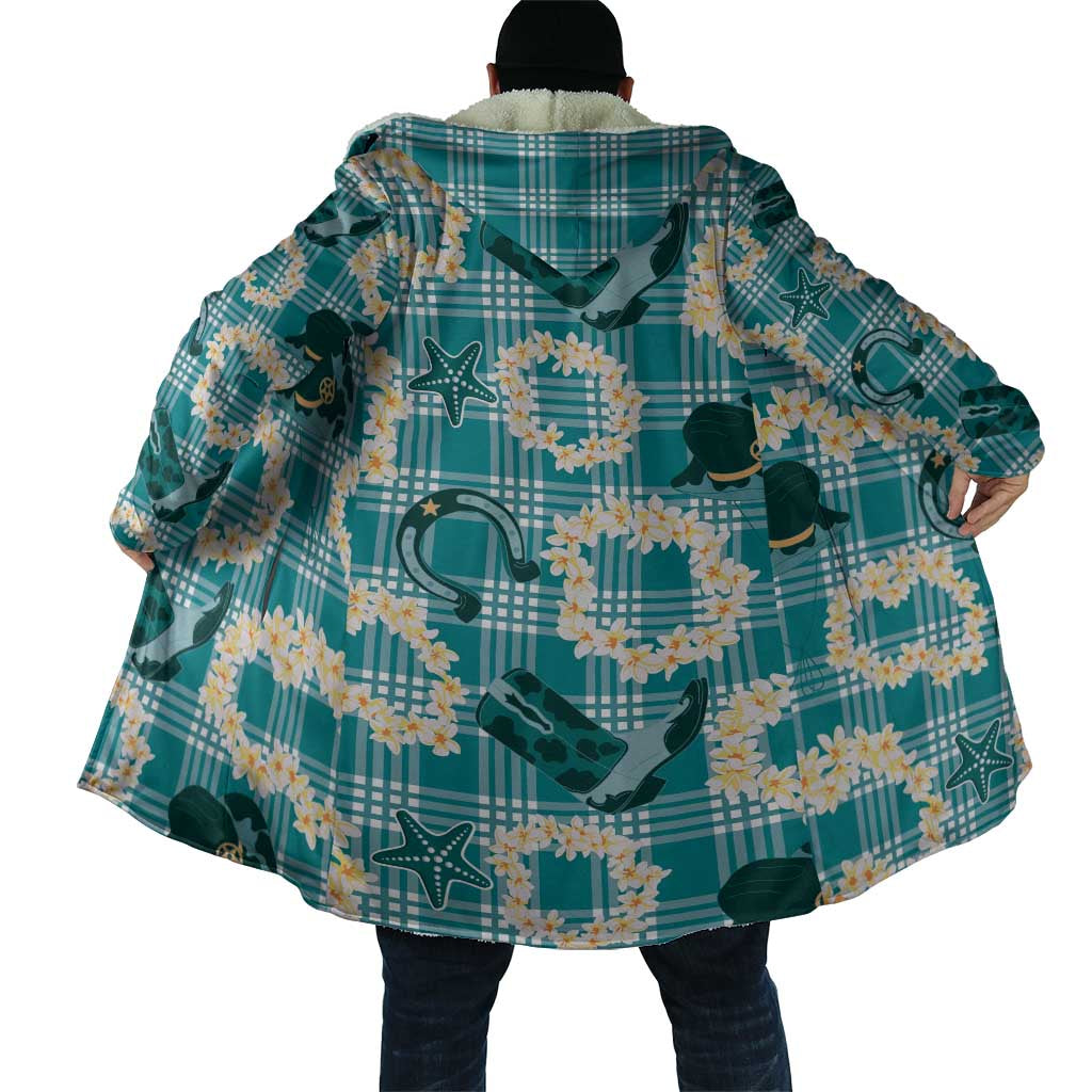 Aloha Hawaii Paniolo Teal Palaka Cloak Coastal Rodeo - Polynesian Pride