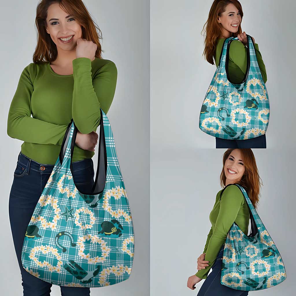 Aloha Hawaii Paniolo Teal Palaka Grocery Bag Coastal Rodeo LT7 - Polynesian Pride