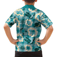 Aloha Hawaii Paniolo Teal Palaka Hawaiian Shirt Coastal Rodeo - Polynesian Pride