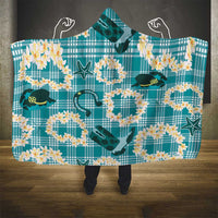 Aloha Hawaii Paniolo Teal Palaka Hooded Blanket Coastal Rodeo - Polynesian Pride