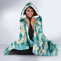 Aloha Hawaii Paniolo Teal Palaka Hooded Blanket Coastal Rodeo - Polynesian Pride