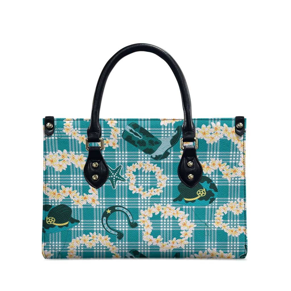 Aloha Hawaii Paniolo Teal Palaka Leather Bag Coastal Rodeo - Polynesian Pride