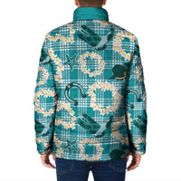 Aloha Hawaii Paniolo Teal Palaka Padded Jacket Coastal Rodeo LT7 - Polynesian Pride