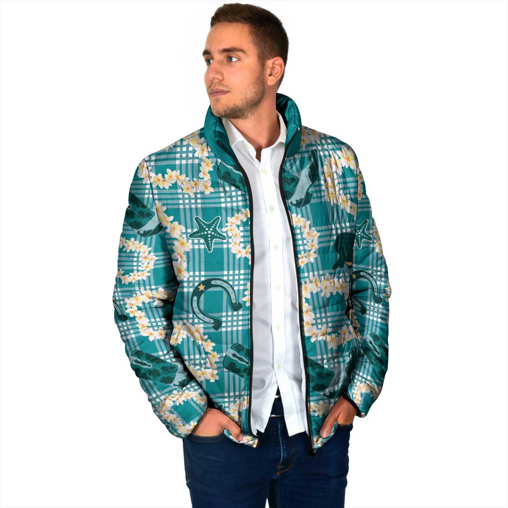 Aloha Hawaii Paniolo Teal Palaka Padded Jacket Coastal Rodeo LT7 - Polynesian Pride